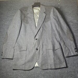 Vtg Pendleton Wool Tweed 42R Suede‎ Patch Elbow Western Blazer Suit Jacket!